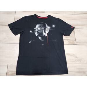 Vtg Mens Nike Lebron James LA Beats By Dre Pro Dri-Fit T-Shirt Black Size Large
